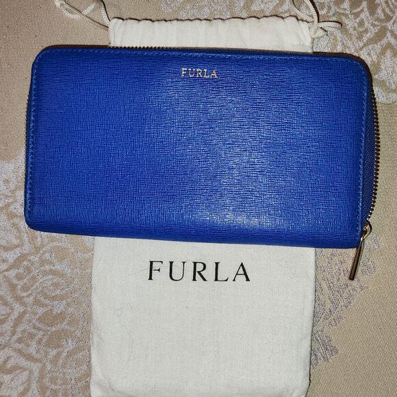 Furla Babylon Zip Around Long Wallet - Ocean - Like New - w/dusty - Picture 2 of 8